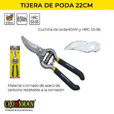 Tijera Poda Profesional Mano 22cm 8.5