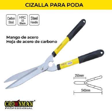 Cizalla/Tijera poda jardín 54cm. Mango Acero