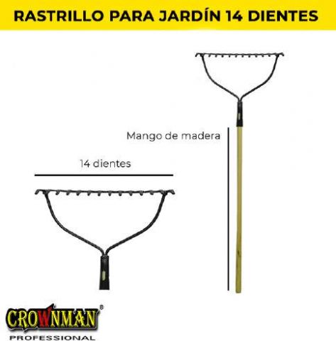 Rastrillo Jardín Acero 14 Dientes