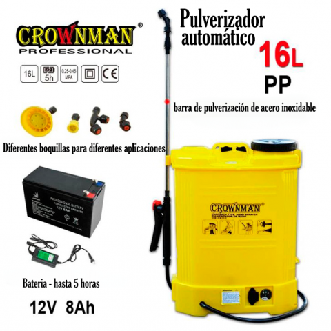 Pulverizador CROWNMAN Batería recargable 16L