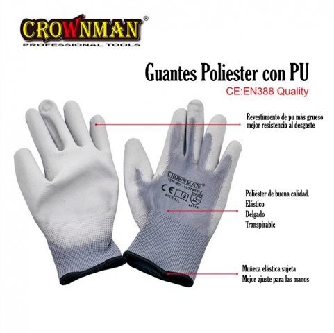 Guantes Revestidos Poliuretano M (20cm)