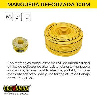 Manguera Reforzada de Riego 12/16mm 100M