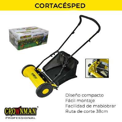 Cortacésped manual con bolsa recogedor